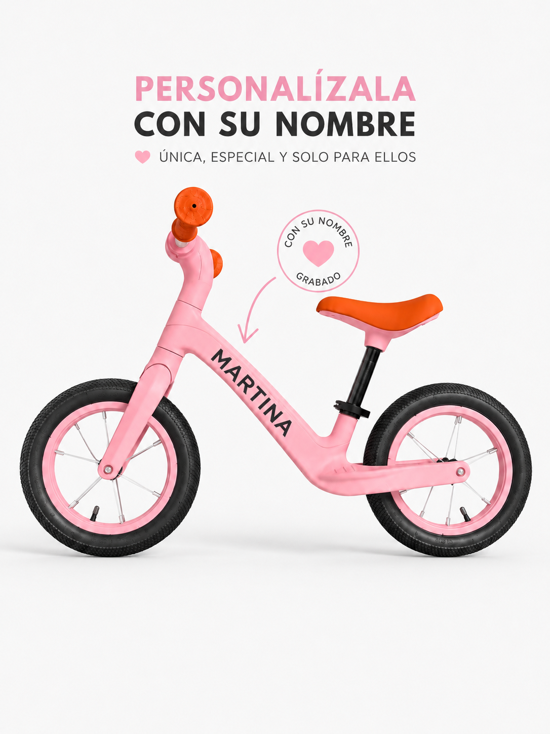 Bicicleta de equilibrio personalizable - Rosa