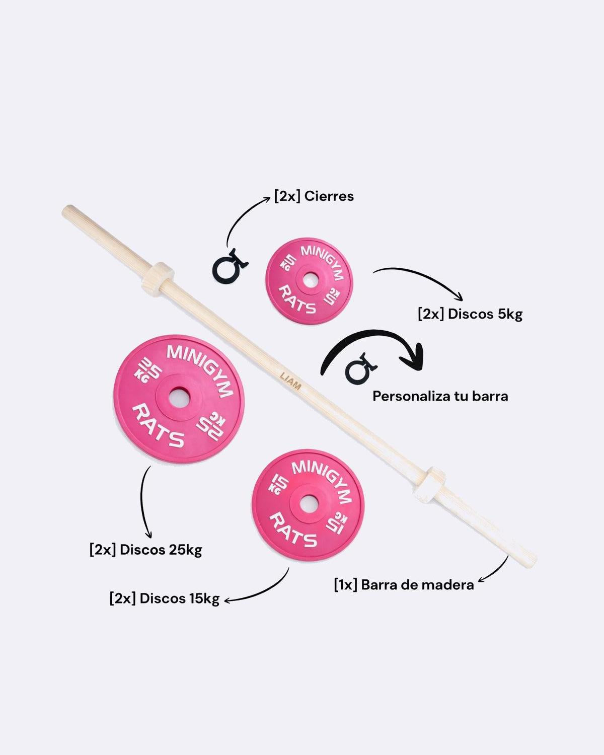 Set de pesas para niños personalizable – color rosa